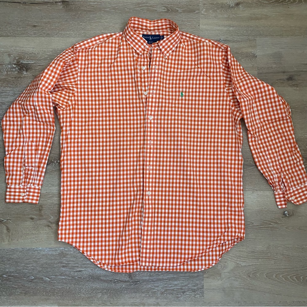 Ralph Lauren orange plaid shirt